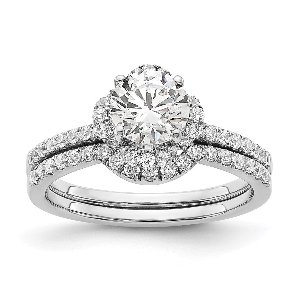 14K White Gold Lab Grown Diamond VS/SI+ G+ Round Semi-Mount Eng. Rin