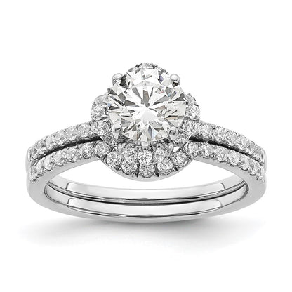 14K White Gold Lab Grown Diamond VS/SI+ G+ Round Semi-Mount Eng. Rin