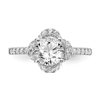 14K White Gold Lab Grown Diamond VS/SI+ G+ Round Engagement. Ring