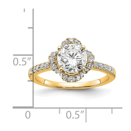 14k Yellow Gold Lab Grown Diamond VS/SI+ G+ Round Engagement. Ring