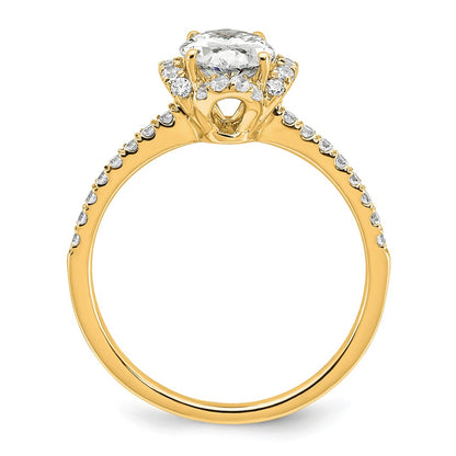 14k Yellow Gold Certified Lab Grown Diamond VS/SI FGH Oval Engagement. Ring