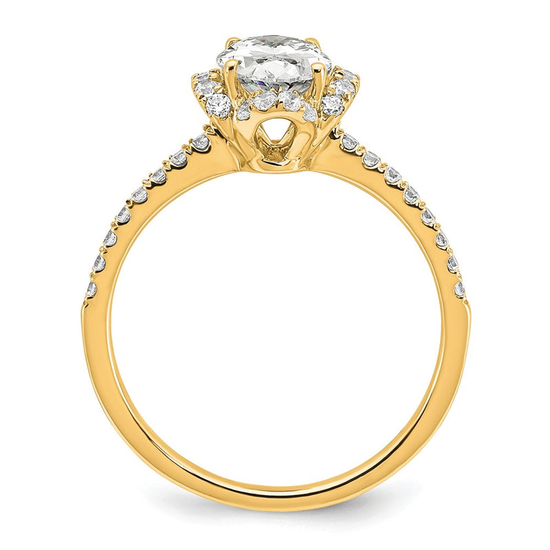 14k Yellow Gold Certified Lab Grown Diamond VS/SI FGH Oval Engagement. Ring