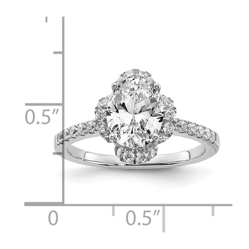14K White Gold Lab Grown Diamond VS/SI+ G+ Oval Engagement. Ring