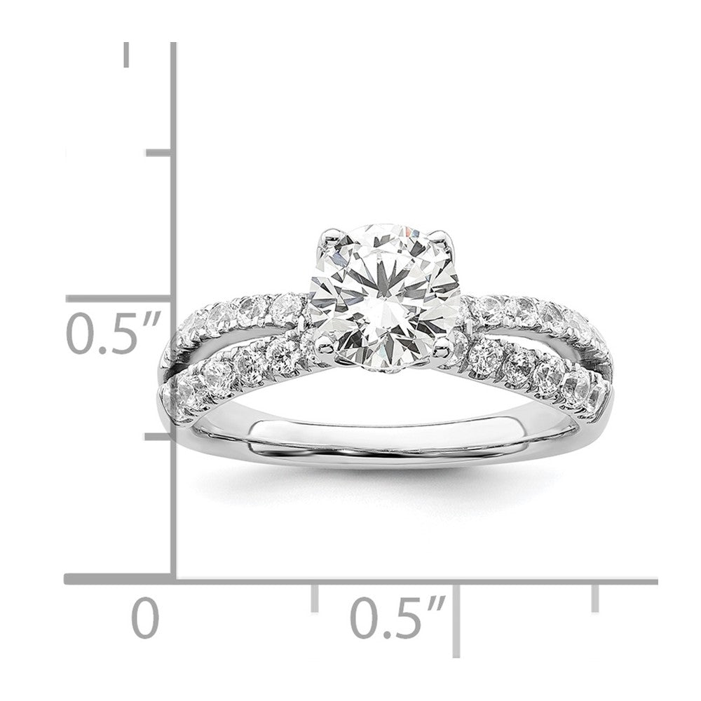 14k White Gold 5/8 Ct. Lab Grown Diamond VS/SI+ G+ 1 Ct. Center Round Engagement Ring