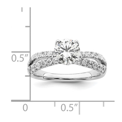 14k White Gold 5/8 Ct. Lab Grown Diamond VS/SI+ G+ 1 Ct. Center Round Engagement Ring