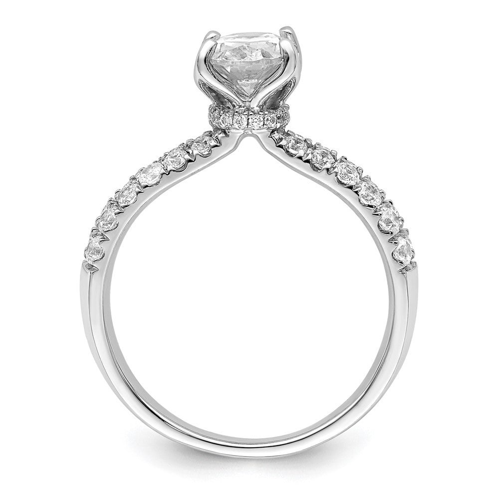 14k White Gold 5/8 Ct. Lab Grown Diamond VS/SI+ G+ 1 Ct. Center Oval Engagement Ring