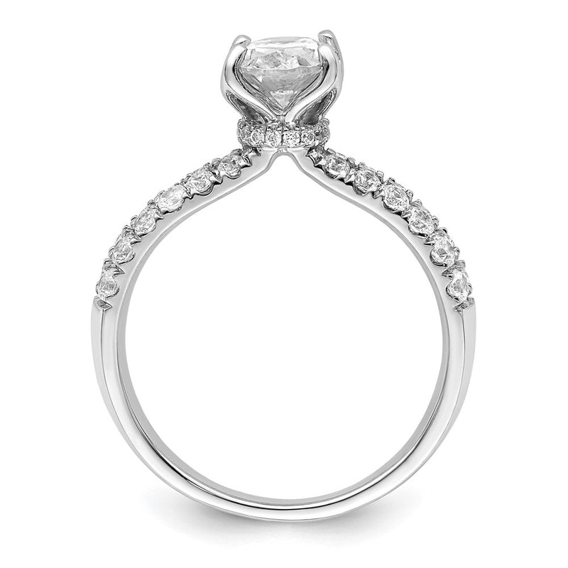 14k White Gold 5/8 Ct. Lab Grown Diamond VS/SI+ G+ 1 Ct. Center Oval Engagement Ring