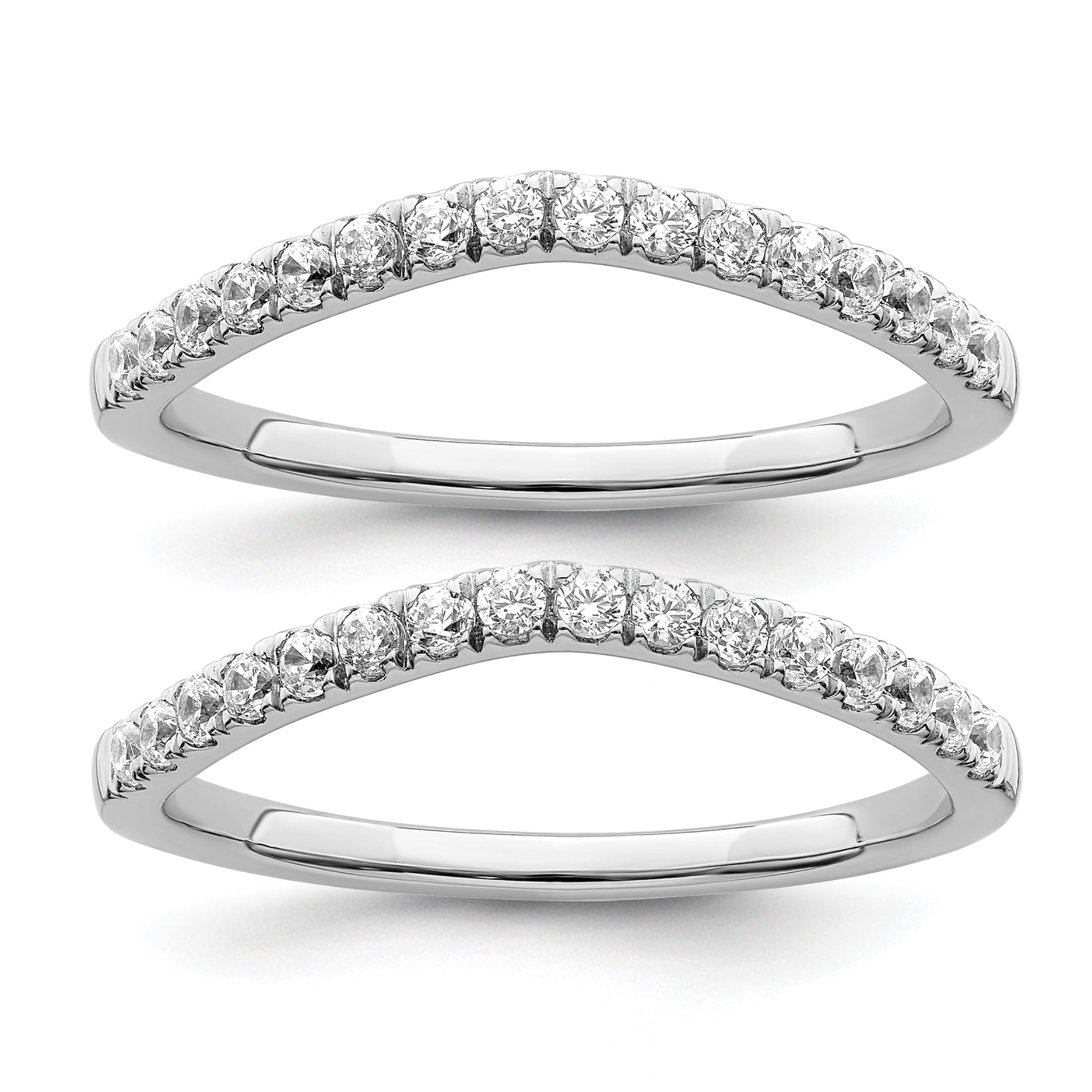 14K White Gold Lab Grown Diamond VS/SI+ G+ Set of 2 Wedding Band Rings