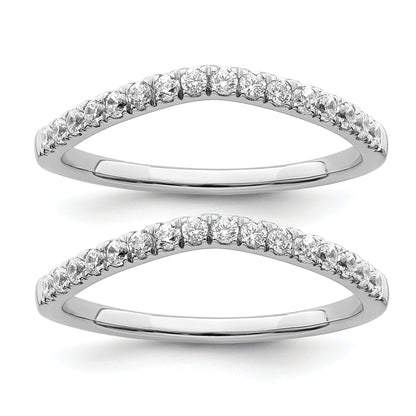 14K White Gold Lab Grown Diamond VS/SI+ G+ Set of 2 Wedding Band Rings