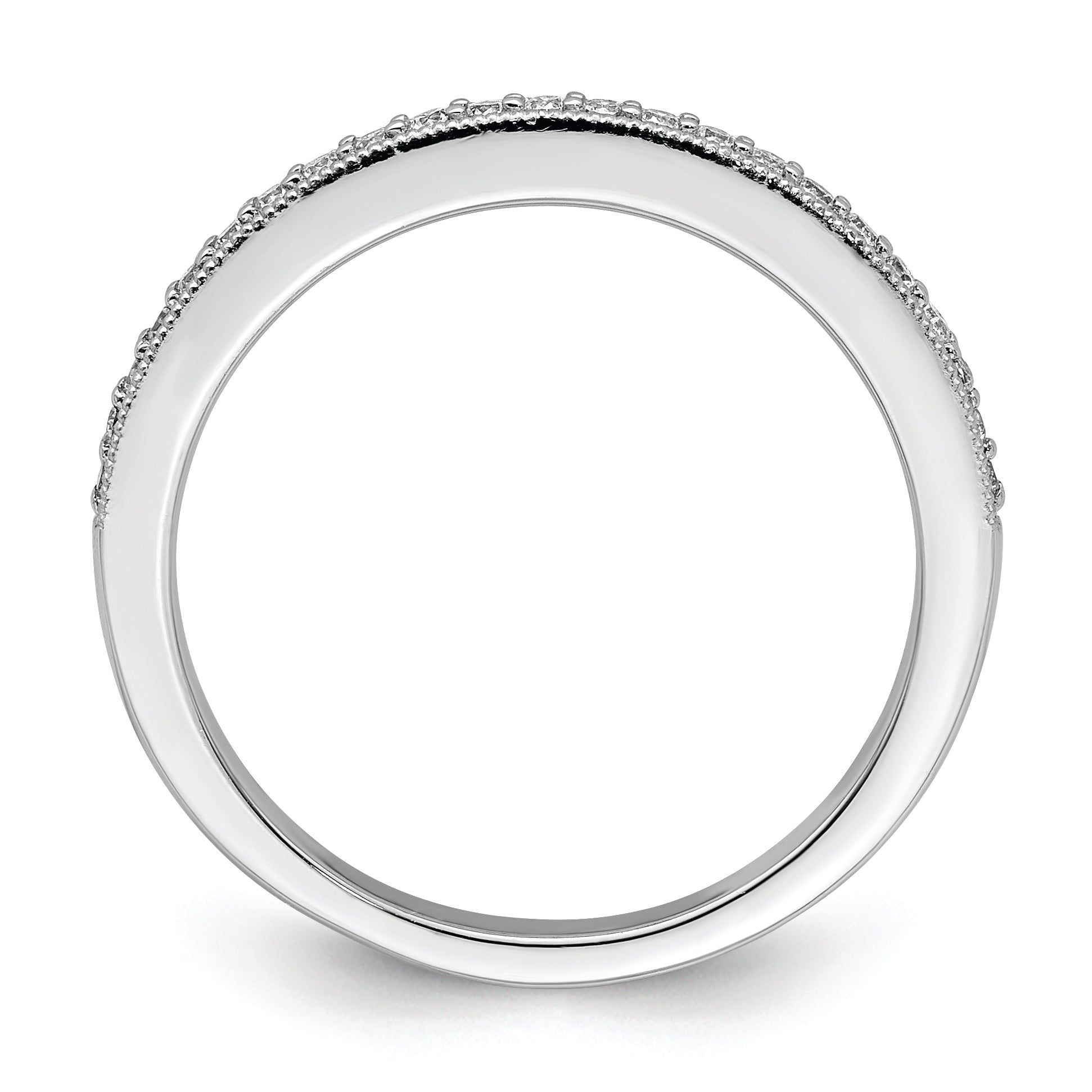 14K White Gold 1/6 Carat Diamond Complete Wedding Band