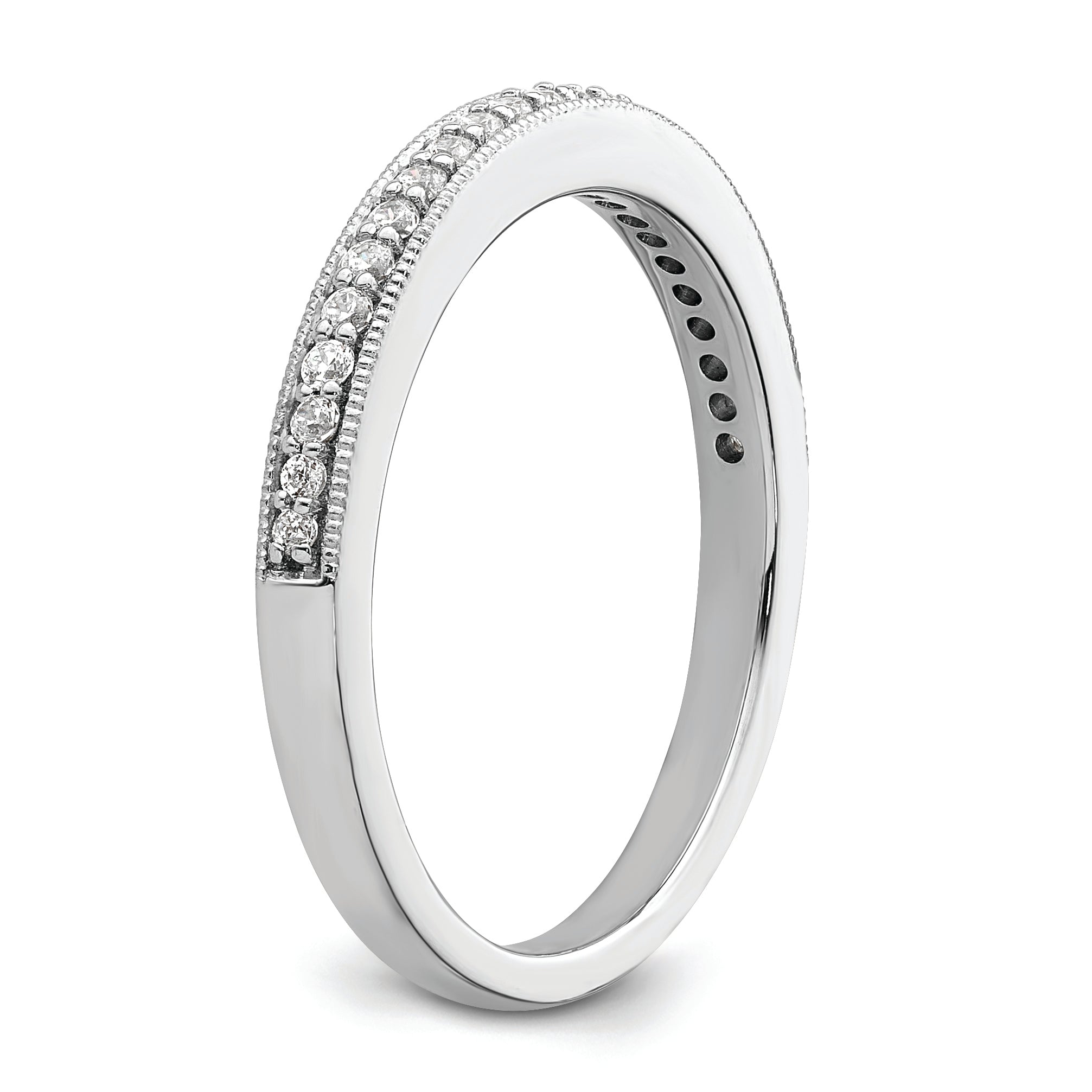 14K White Gold 1/6 Carat Diamond Complete Wedding Band