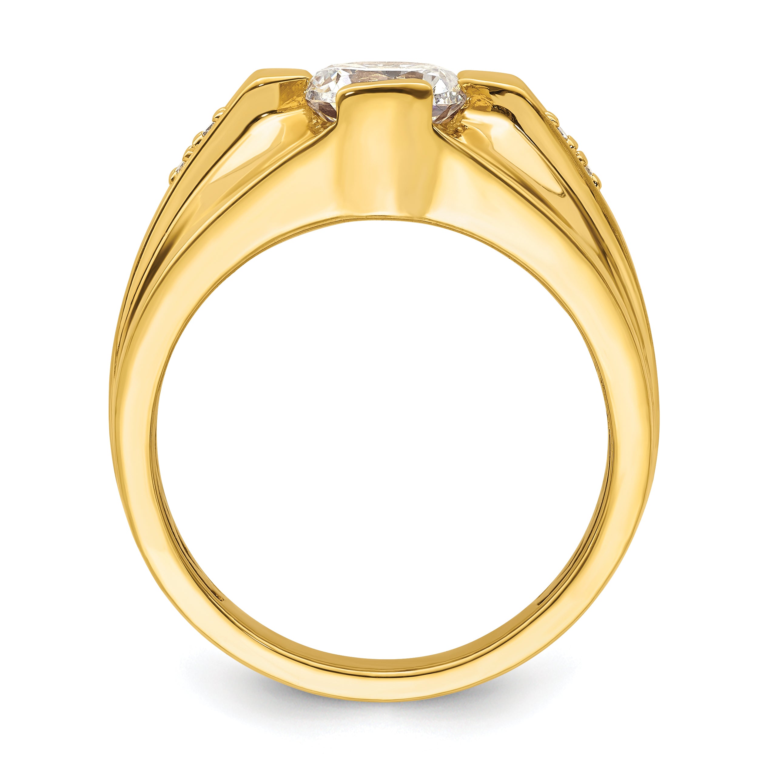 14k Yellow Gold 5/8 Ct. Lab Grown Diamond VS/SI+ G+ Certified Men's Ring