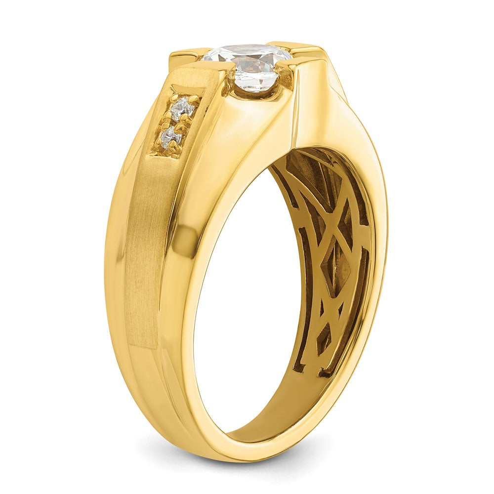 14k Yellow Gold 5/8 Ct. Lab Grown Diamond VS/SI+ G+ Certified Complete Men's Ring