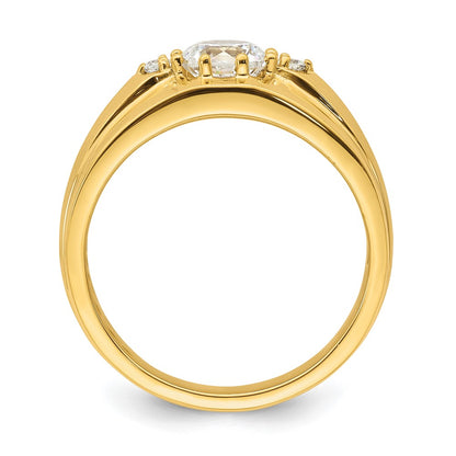 14k Yellow Gold 1 1/15 Ct. Lab Grown Diamond VS/SI+ G+ Complete Men's Ring