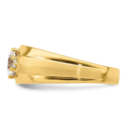 14k Yellow Gold 1 1/15 Ct. Lab Grown Diamond VS/SI+ G+ Complete Men's Ring