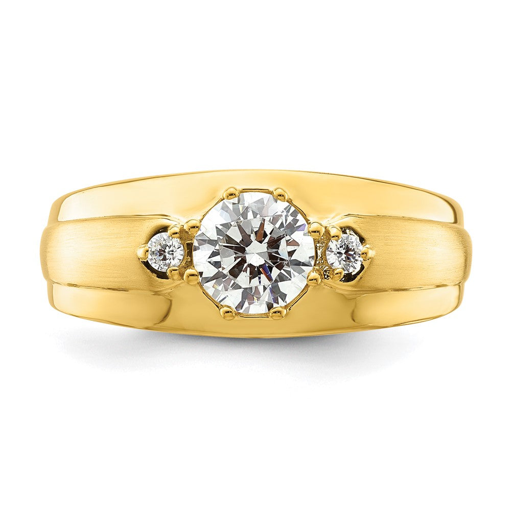 14k Yellow Gold 1 1/15 Ct. Lab Grown Diamond VS/SI+ G+ Complete Men's Ring