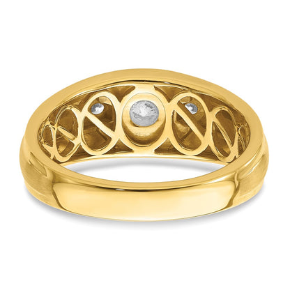 14k Yellow Gold 1 1/15 Ct. Lab Grown Diamond VS/SI+ G+ Complete Men's Ring