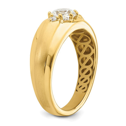 14k Yellow Gold 1 1/15 Ct. Lab Grown Diamond VS/SI+ G+ Complete Men's Ring