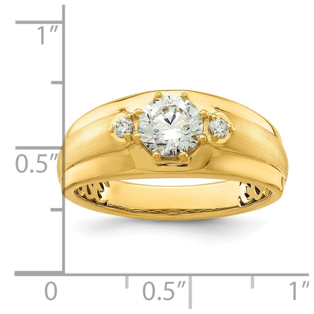 14k Yellow Gold 1 1/15 Ct. Lab Grown Diamond VS/SI+ G+ Complete Men's Ring