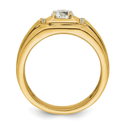 10k Yellow Gold Lab Grown VS/SI FGH Dia Semi-Mount Men's Ring
