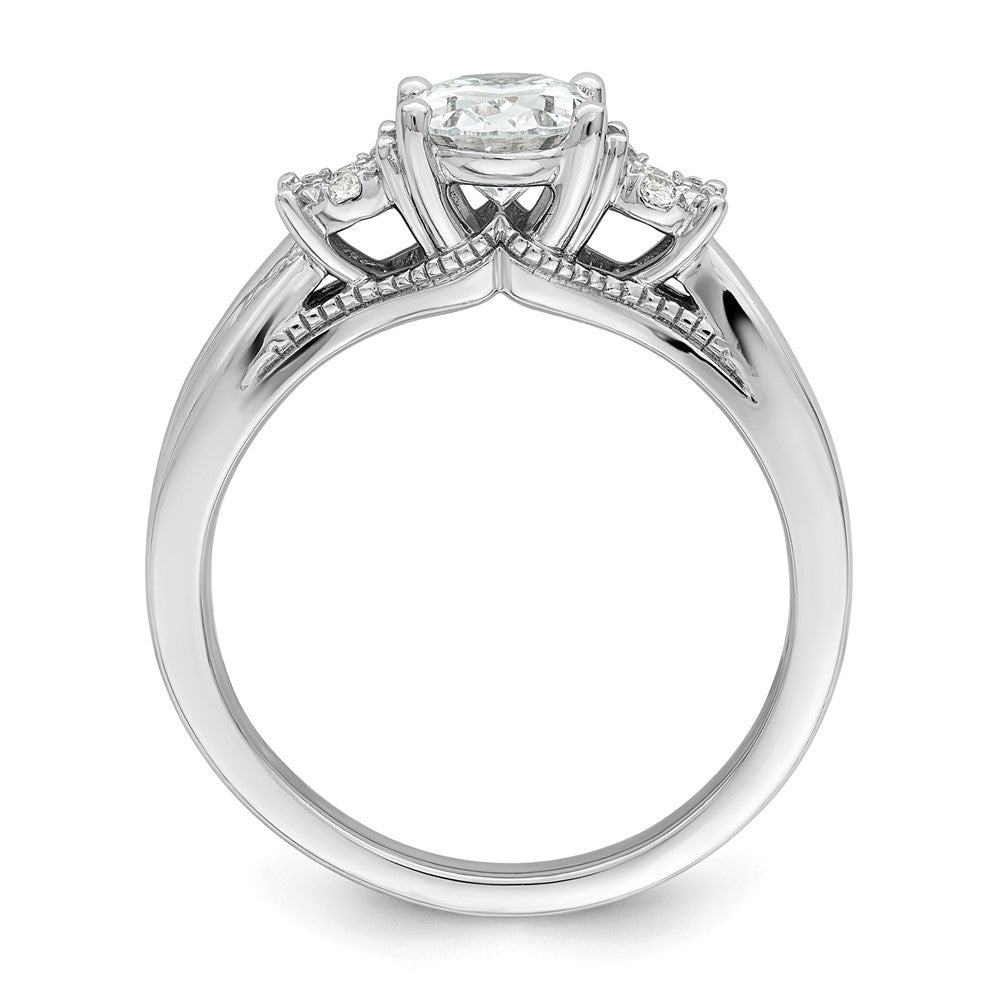 14k White Gold 1/5 Ct. Lab Grown Diamond VS/SI+ G+ 1 Ct. Center Oval Semi Mount Engagement Ring
