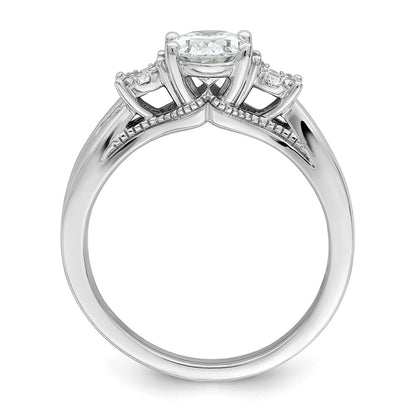 14k White Gold 1/5 Ct. Lab Grown Diamond VS/SI+ G+ 1 Ct. Center Oval Semi Mount Engagement Ring