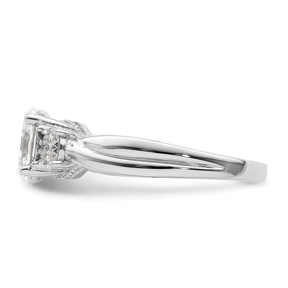 14k White Gold 1/5 Ct. Lab Grown Diamond VS/SI+ G+ 1 Ct. Center Oval Semi Mount Engagement Ring
