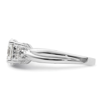 14k White Gold 1/5 Ct. Lab Grown Diamond VS/SI+ G+ 1 Ct. Center Oval Semi Mount Engagement Ring