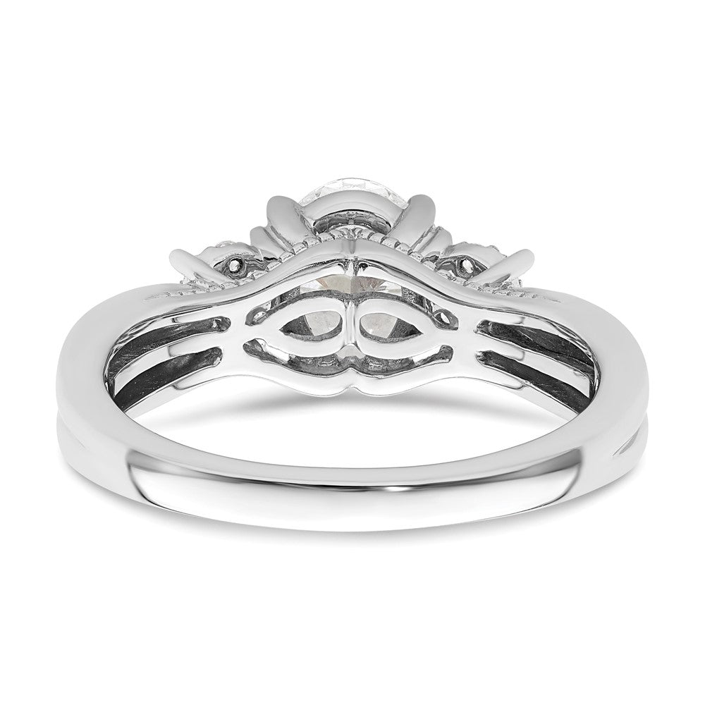 14k White Gold 1/5 Ct. Lab Grown Diamond VS/SI+ G+ 1 Ct. Center Oval Semi Mount Engagement Ring