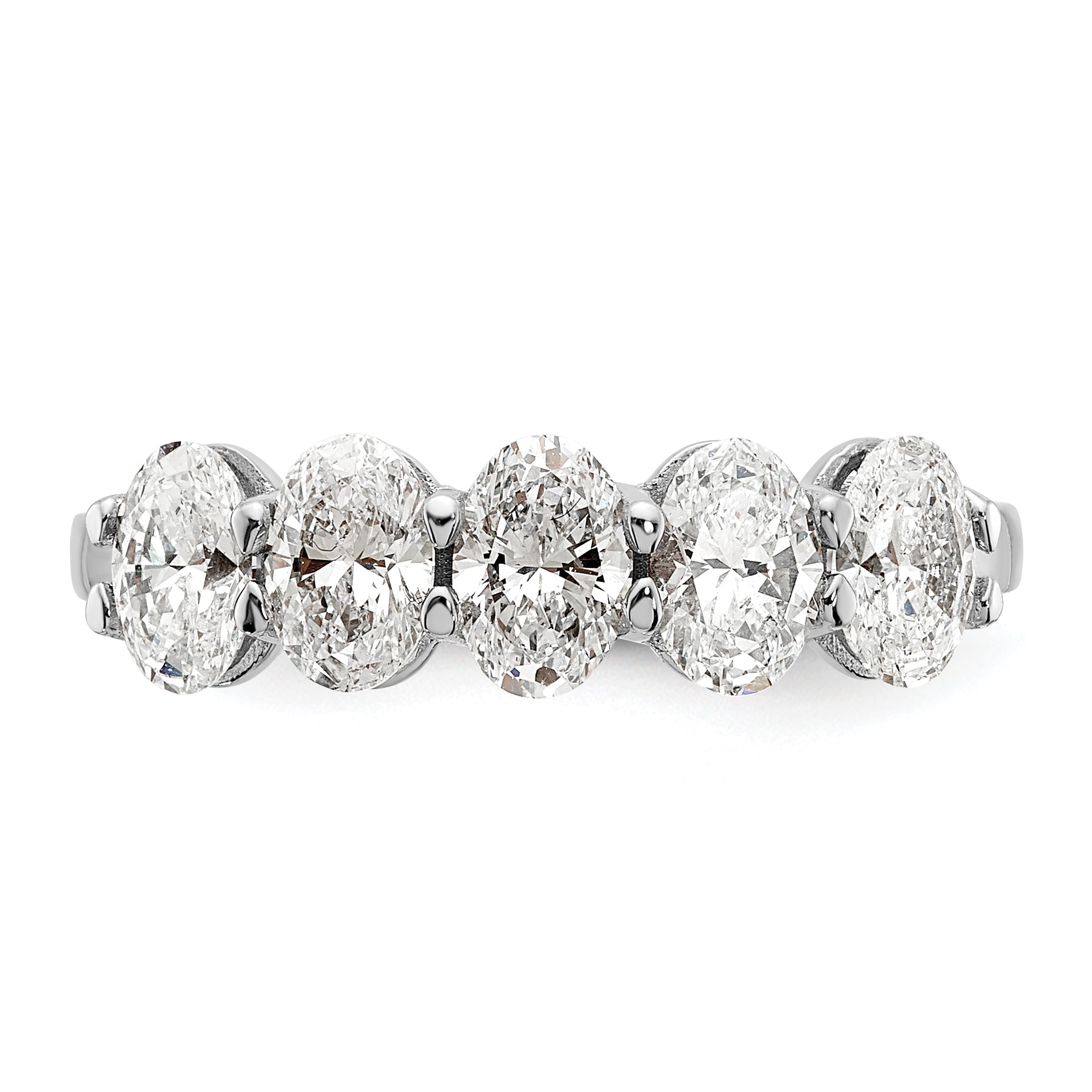 14K White Gold True Origin 1 2/3 Carat Lab Grown Diamond Vs D E F Complete Five Stone Oval Ring