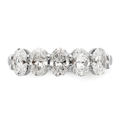 14K White Gold True Origin 1 2/3 Carat Lab Grown Diamond Vs D E F Complete Five Stone Oval Ring