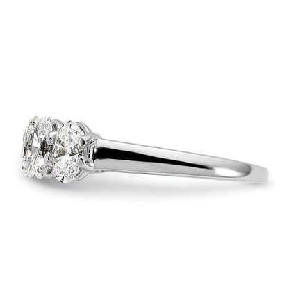 True Origin 14K White Gold 2 carat Lab Grown Diamond VS+ F+ Complete Oval Five Stone Ring