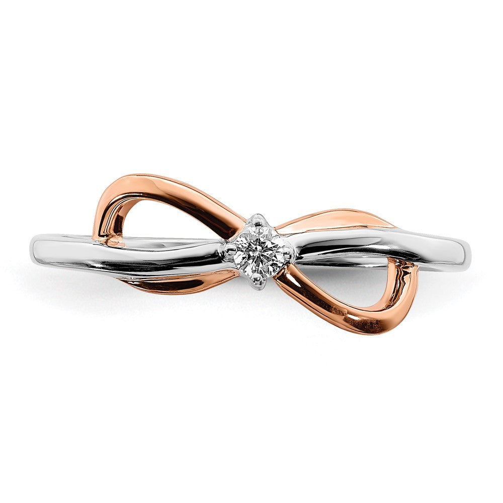 10K Two-Tone 10K White & Rose Polished Infinity Diamond Ring