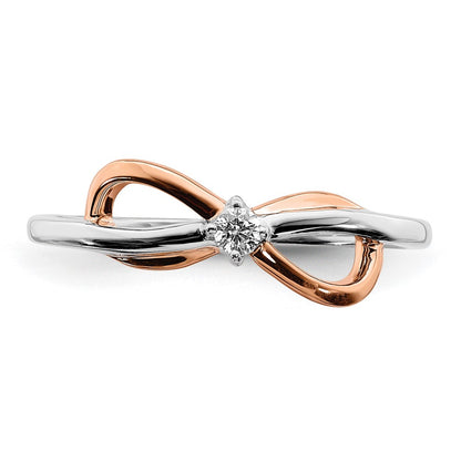 10K Two-Tone 10K White & Rose Polished Infinity Diamond Ring