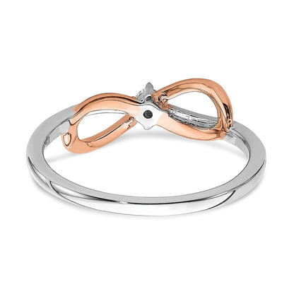 10K Two-Tone 10K White & Rose Polished Infinity Diamond Ring