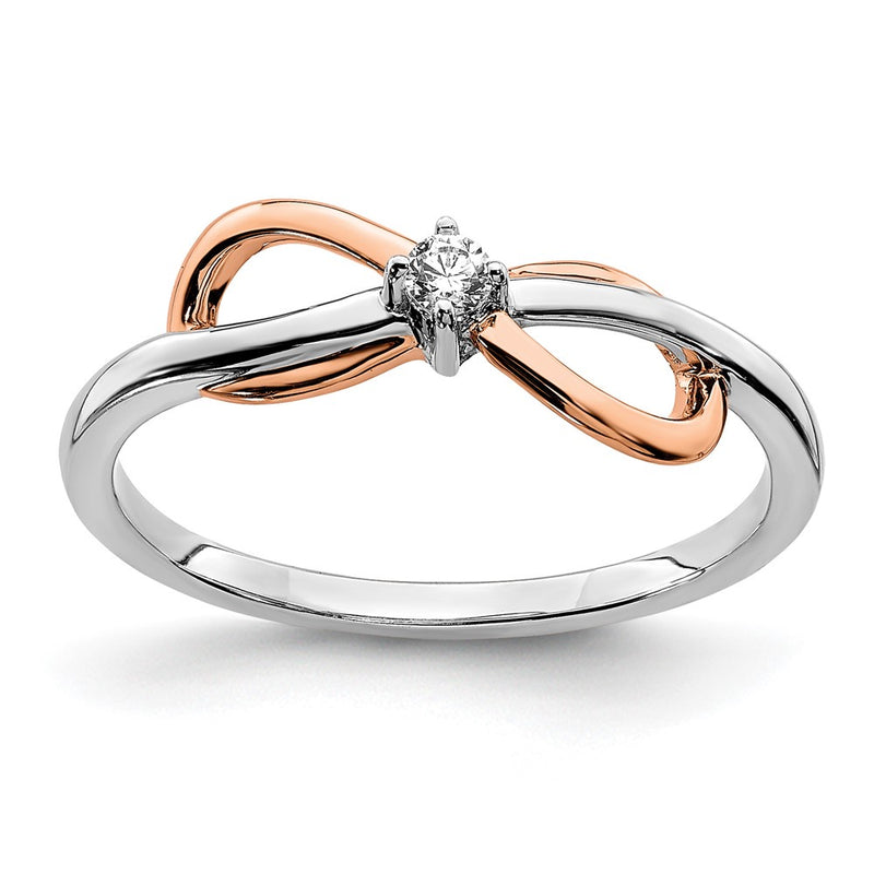 10K Two-Tone 10K White & Rose Polished Infinity Diamond Ring