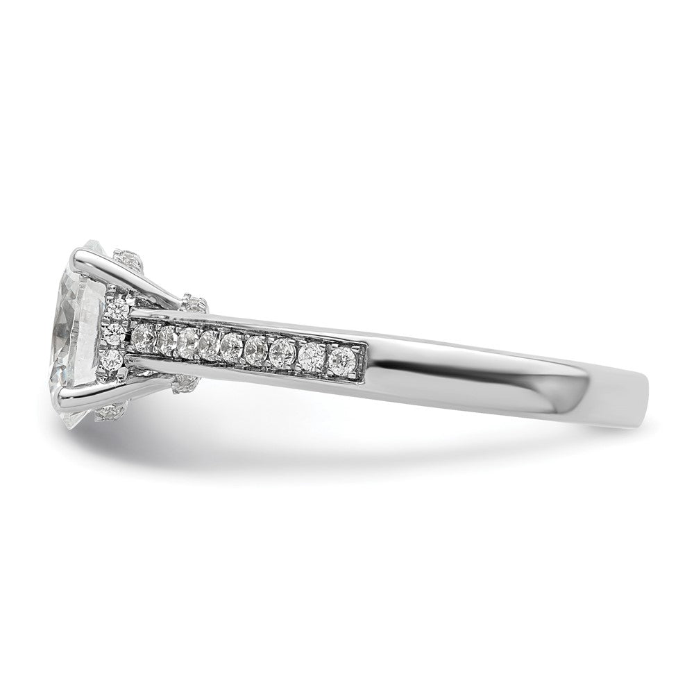 14K White Gold True Origin 1/5 Carat Lab Grown Diamond Vs D E F Semi Mount Oval Engagement Ring