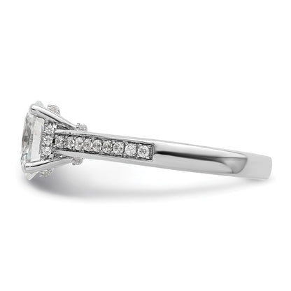 14K White Gold True Origin 1/5 Carat Lab Grown Diamond Vs D E F Semi Mount Oval Engagement Ring
