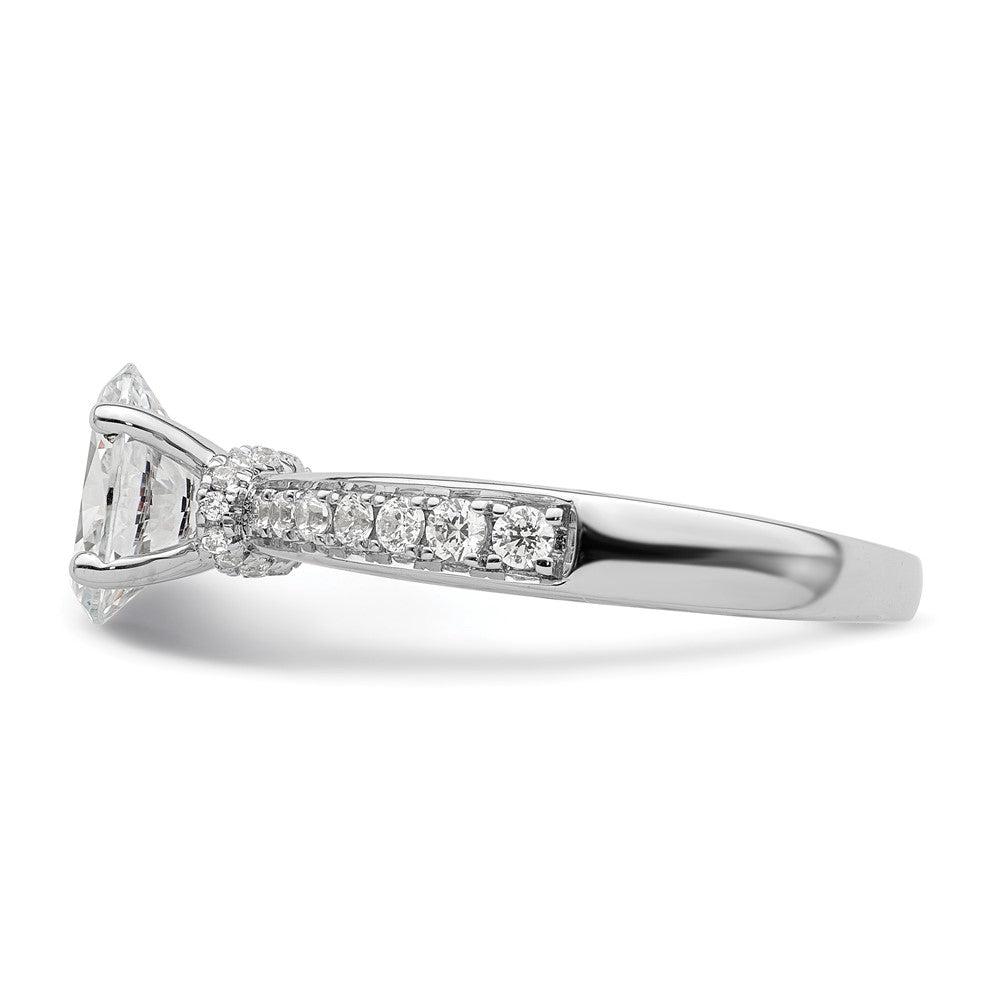 14K White Gold True Origin 1/4 Carat Lab Grown Diamond Vs D E F Semi Mount Oval Engagement Ring