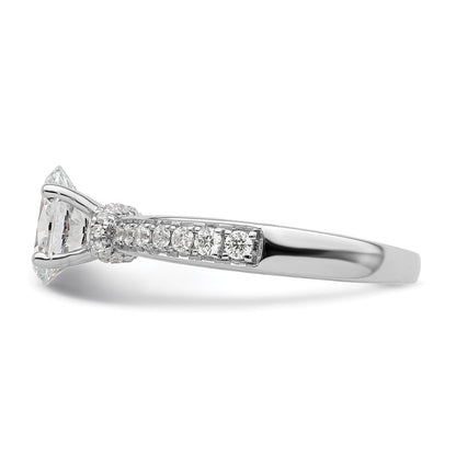 14K White Gold True Origin 1/4 Carat Lab Grown Diamond Vs D E F Semi Mount Oval Engagement Ring