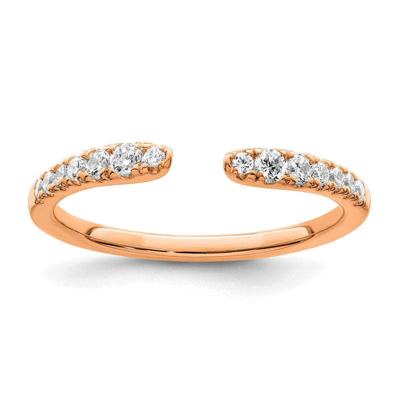 14K Rose Gold True Origin 1/4 Carat Lab Grown Diamond Vs D E F Fancy Band