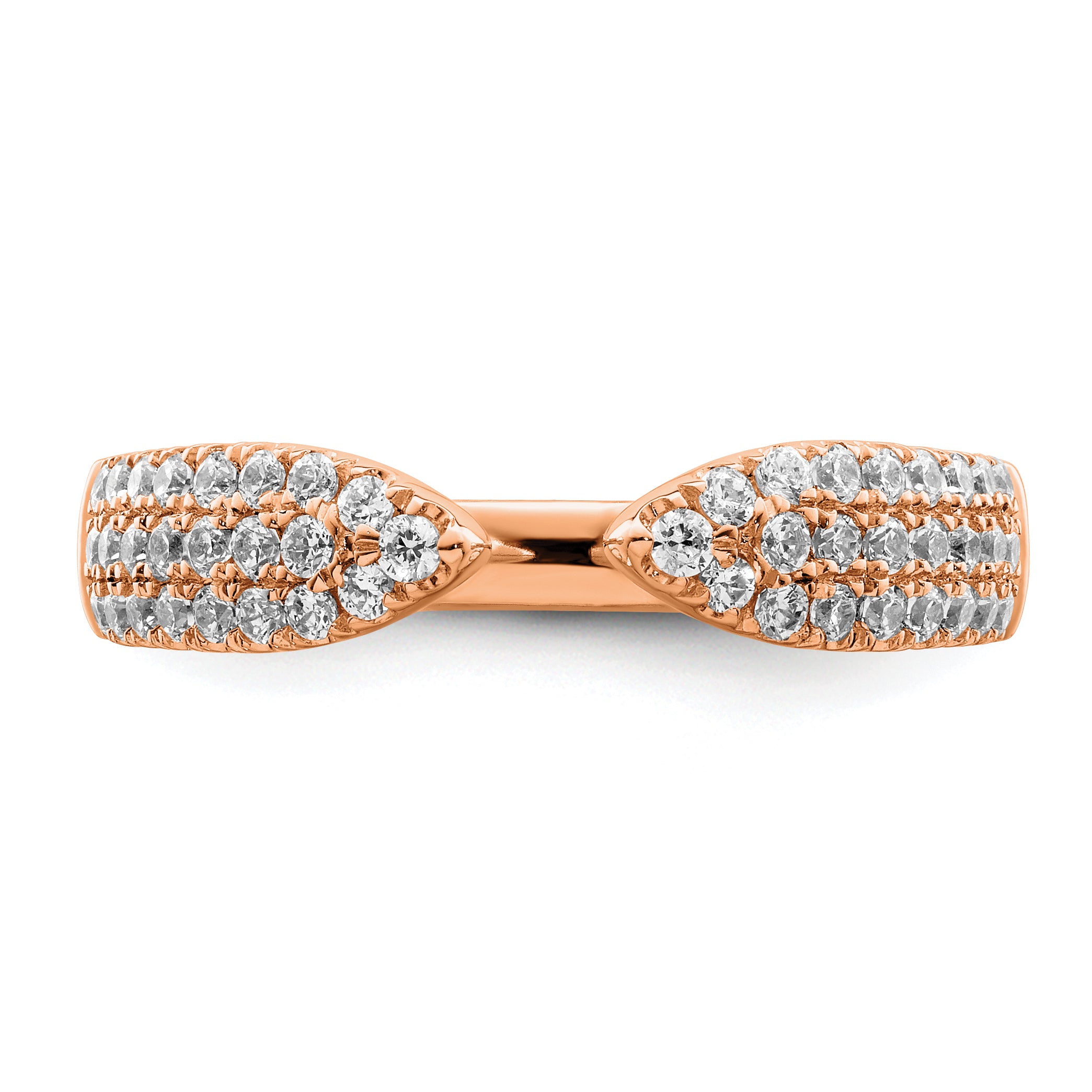 14K Rose Gold True Origin 1/2 Carat Lab Grown Diamond Vs D E F Fancy Band