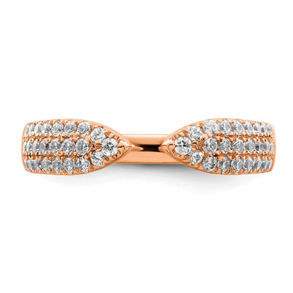 14K Rose Gold True Origin 1/2 Carat Lab Grown Diamond Vs D E F Fancy Band