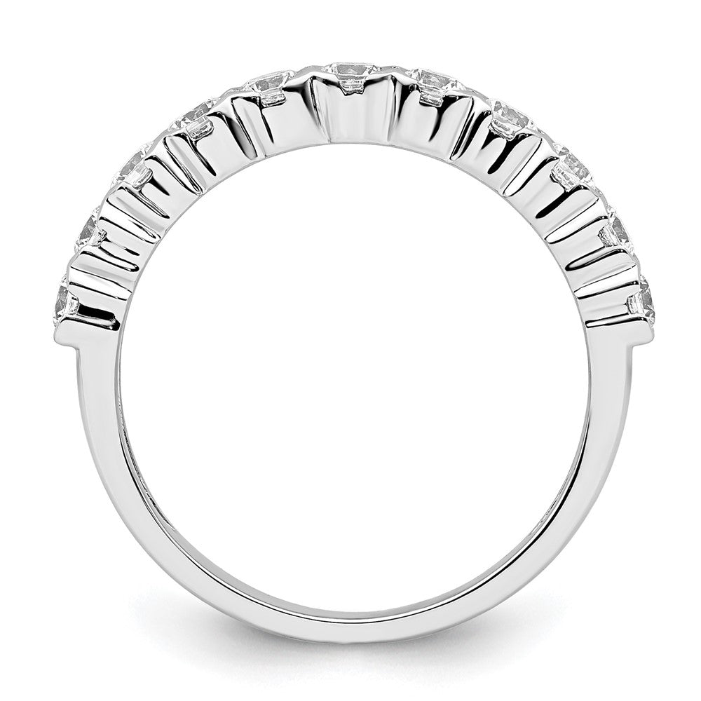 14k White Gold 3/4 Ct. Lab Grown Diamond VS/SI+ G+ Eleven Stone Fashion band