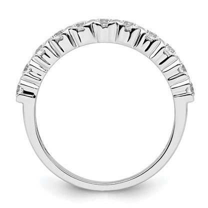 14k White Gold 3/4 Ct. Lab Grown Diamond VS/SI+ G+ Eleven Stone Fashion band