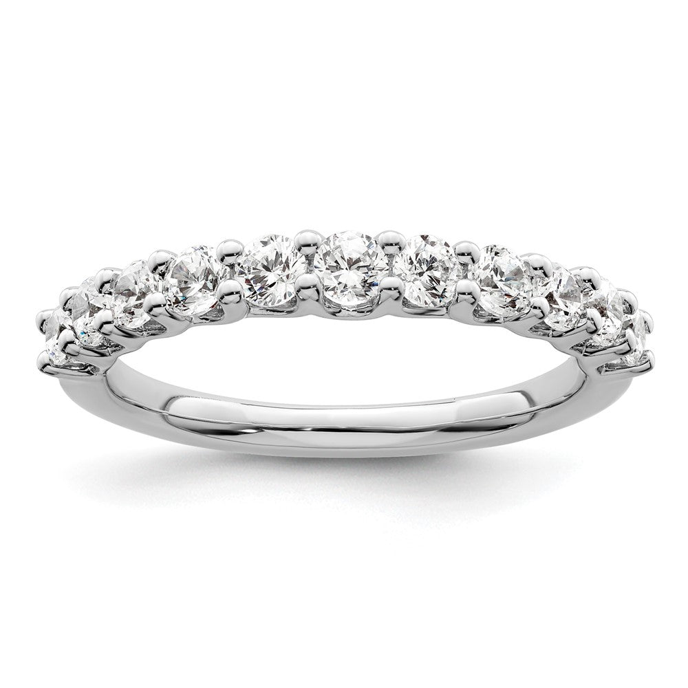 14k White Gold 3/4 Ct. Lab Grown Diamond VS/SI+ G+ Eleven Stone Fashion band