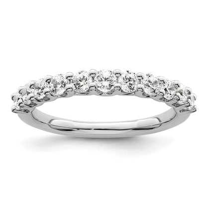 14k White Gold 3/4 Ct. Lab Grown Diamond VS/SI+ G+ Eleven Stone Fashion band
