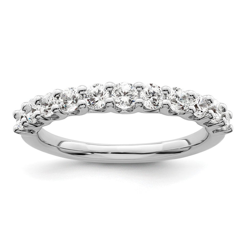 14k White Gold 3/4 Ct. Lab Grown Diamond VS/SI+ G+ Eleven Stone Fashion band