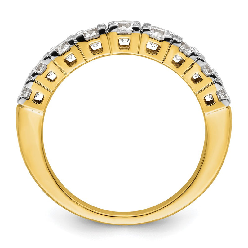 14k Yellow Gold 1 Ct. Lab Grown Diamond VS/SI+ G+ Nine Stone Fashion band