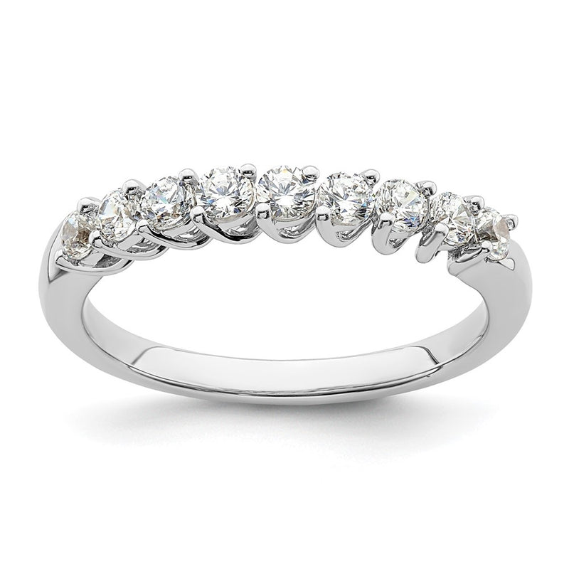 14k White Gold 1/2 Ct. Lab Grown Diamond VS/SI+ G+ Nine Stone Fashion band